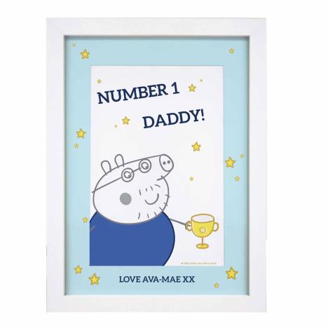 Personalised Peppa Pig Number 1 Daddy A4 Framed Print £19.99